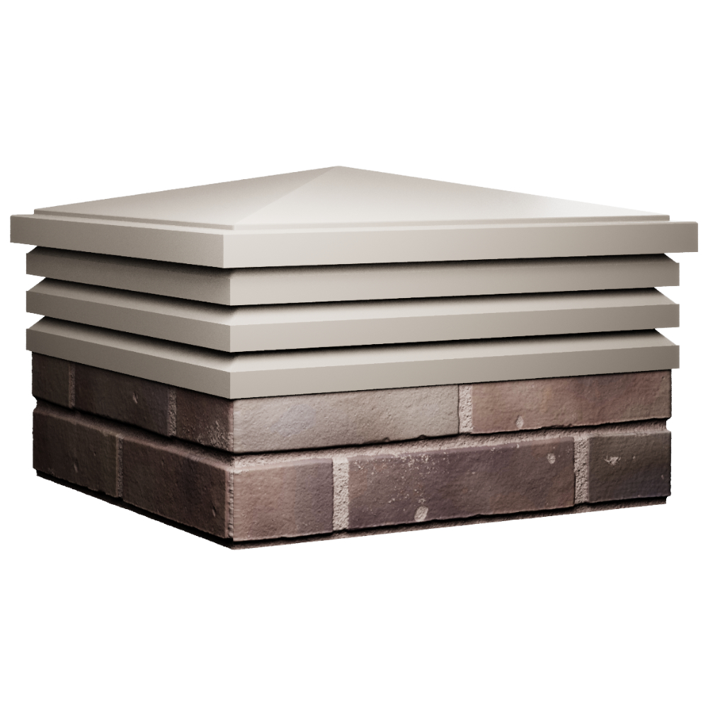 Колпак Zking Бона ХайТек Бежевый на столб 2х2 кирпича (513х513мм) в Барабинске фото