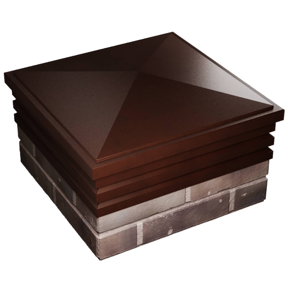 Колпак Zking Бона ХайТек Коричневый на столб 2х2 кирпича (513х513мм) в Барабинске фото