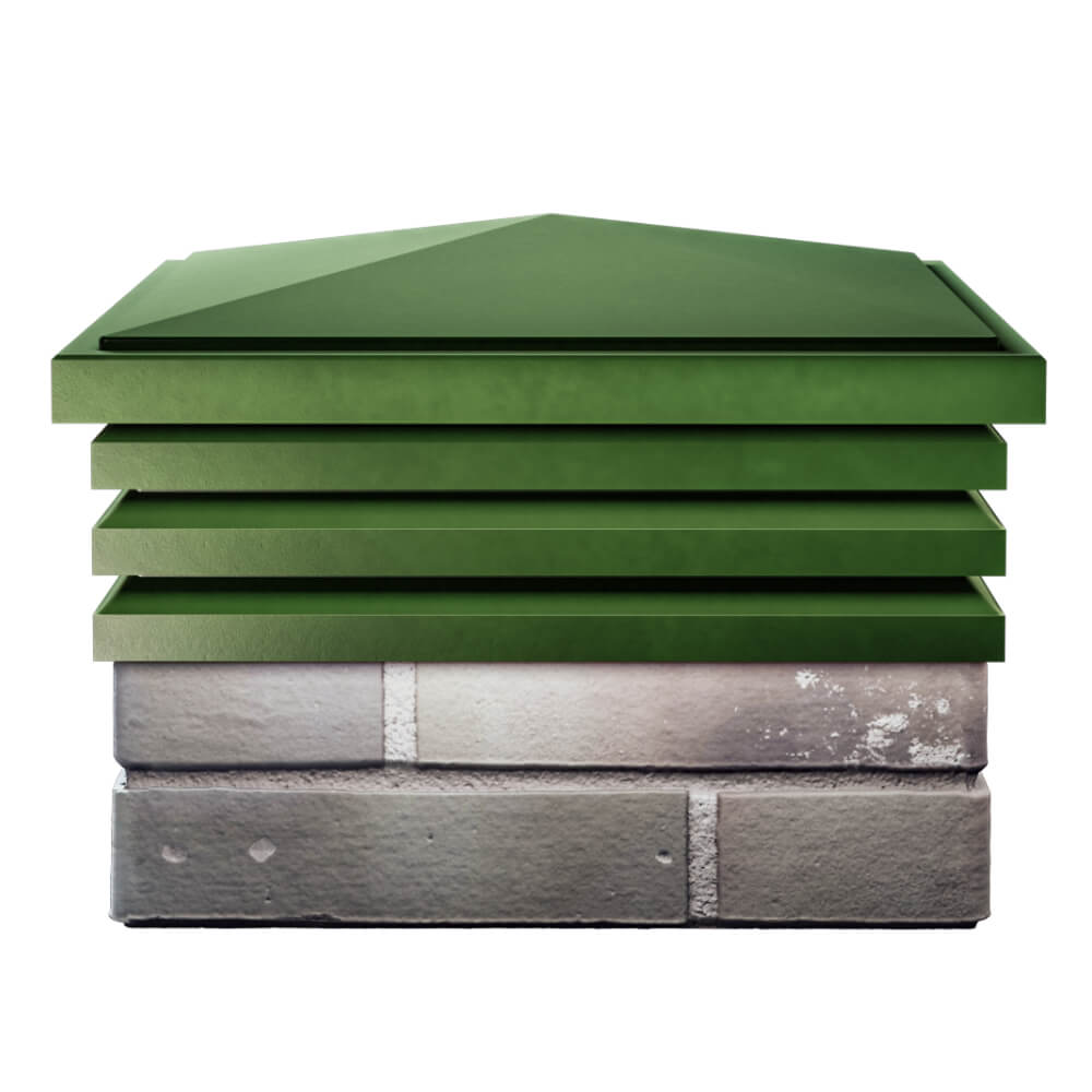 Колпак Zking Бона ХайТек Зеленый на столб 1.5х1.5 кирпича (385х385мм) Барабинск фото