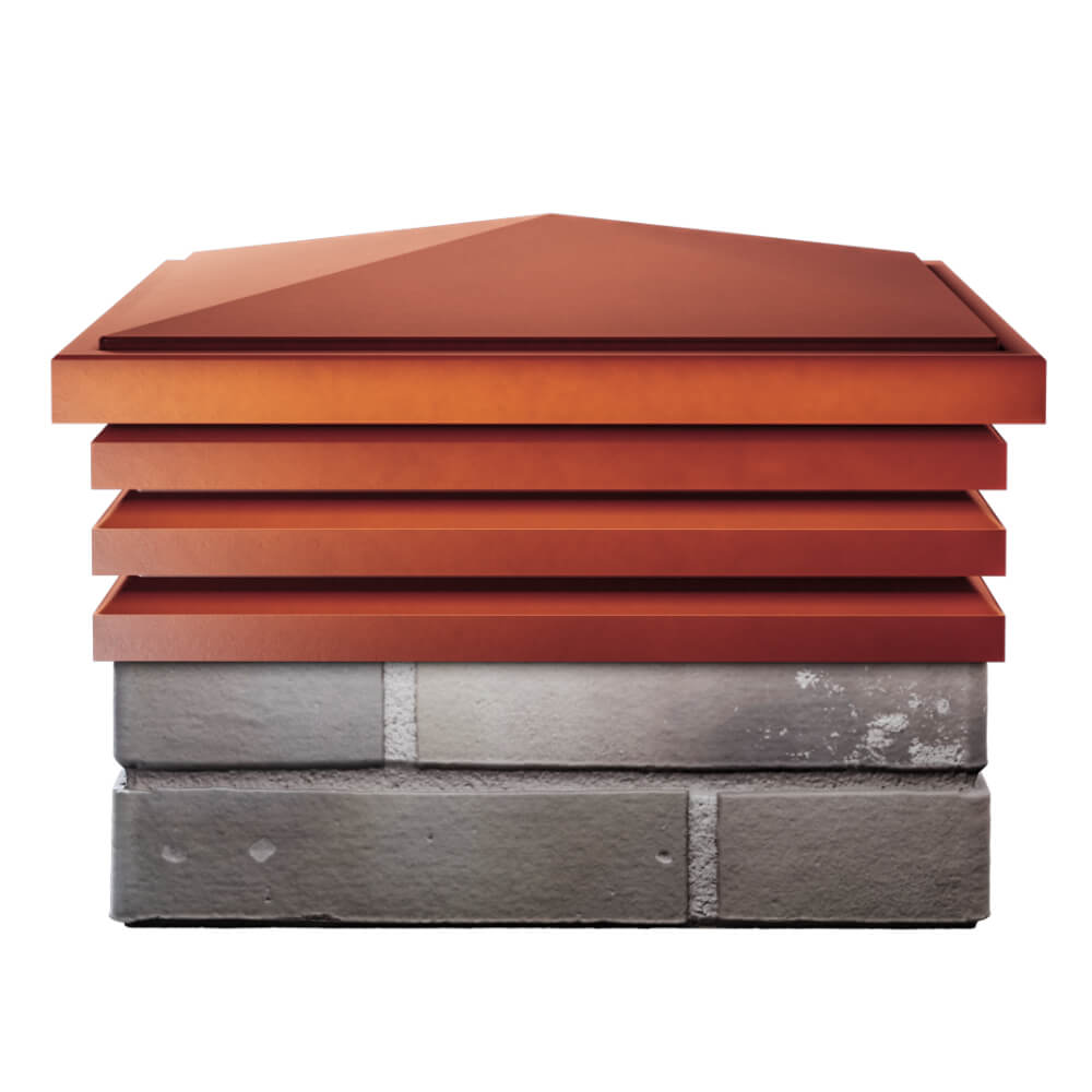 Колпак Zking Бона ХайТек Красный на столб 1.5х1.5 кирпича (385х385мм) Барабинск фото