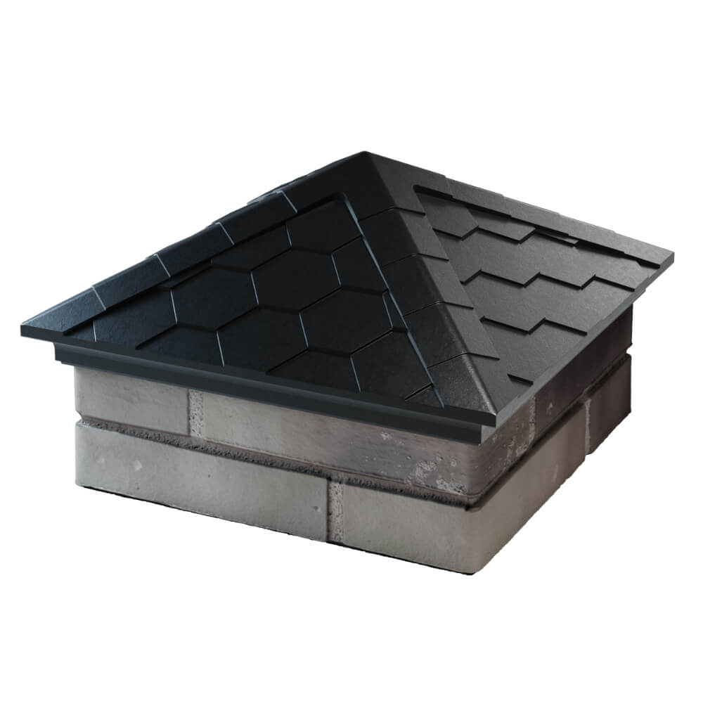 Колпак Zking Эверест Черный на столб 1.5х1.5 кирпича (390х390мм) в Барабинске фото