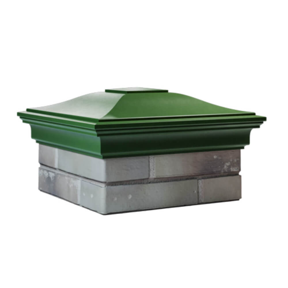 Колпак Zking Монблан Зеленый на столб 1.5х1.5 еврокирпича 0.7НФ (355х355мм) в Барабинске фото