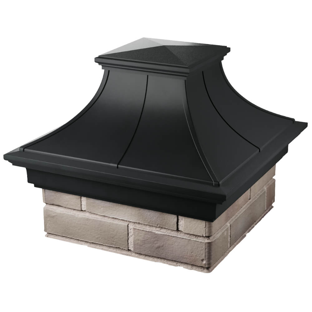 Колпак Zking Монблан Премиум Черный на столб 1.5х1.5 кирпича (385х385мм) в Барабинске фото