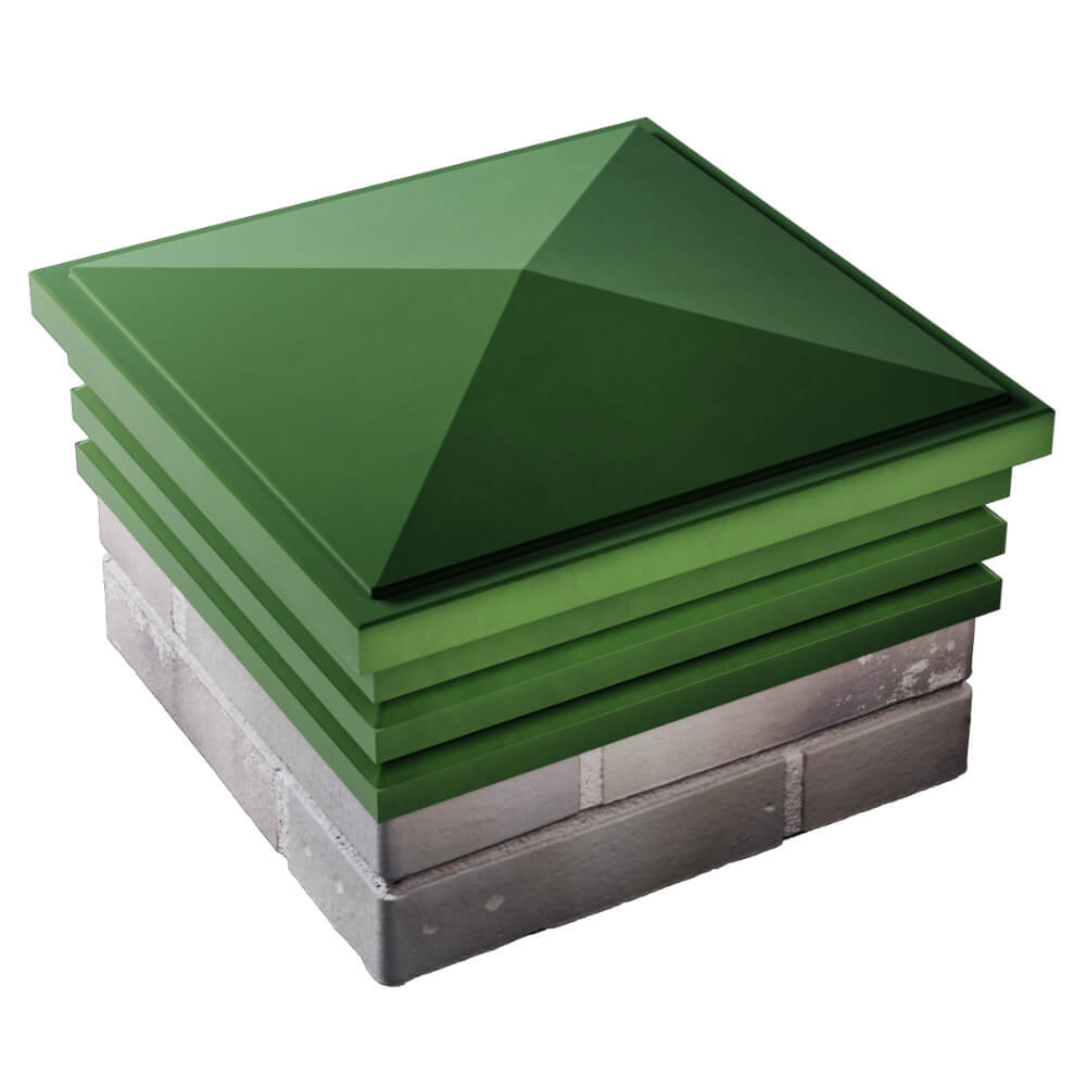 Колпак Zking Бона ХайТек Зеленый на столб 1.5х1.5 кирпича (385х385мм) в Барабинске фото