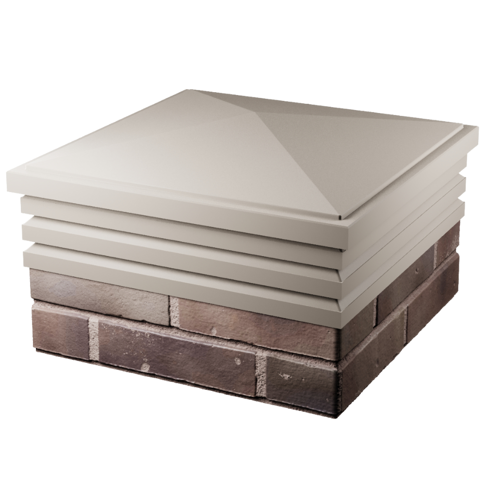 Колпак Zking Бона ХайТек Бежевый на столб 2х2 кирпича (513х513мм) в Барабинске фото