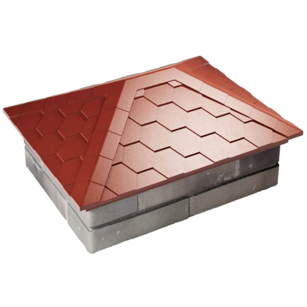 Колпак Zking Эверест Красный на столб 2х1.5 кирпича (520х390мм) Барабинск фото