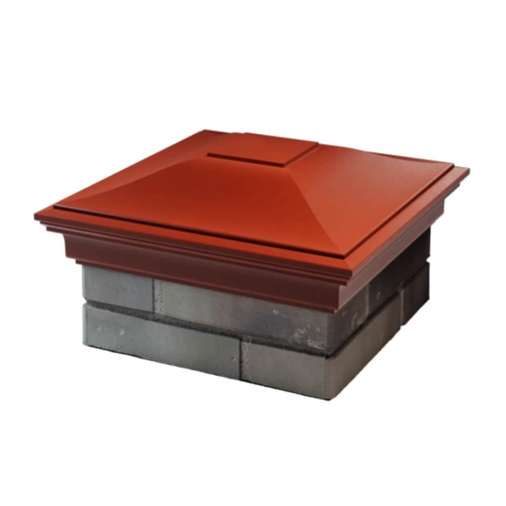 Колпак Zking Монблан Красный на столб 1.5х1.5 еврокирпича 0.7НФ (355х355мм) в Барабинске фото