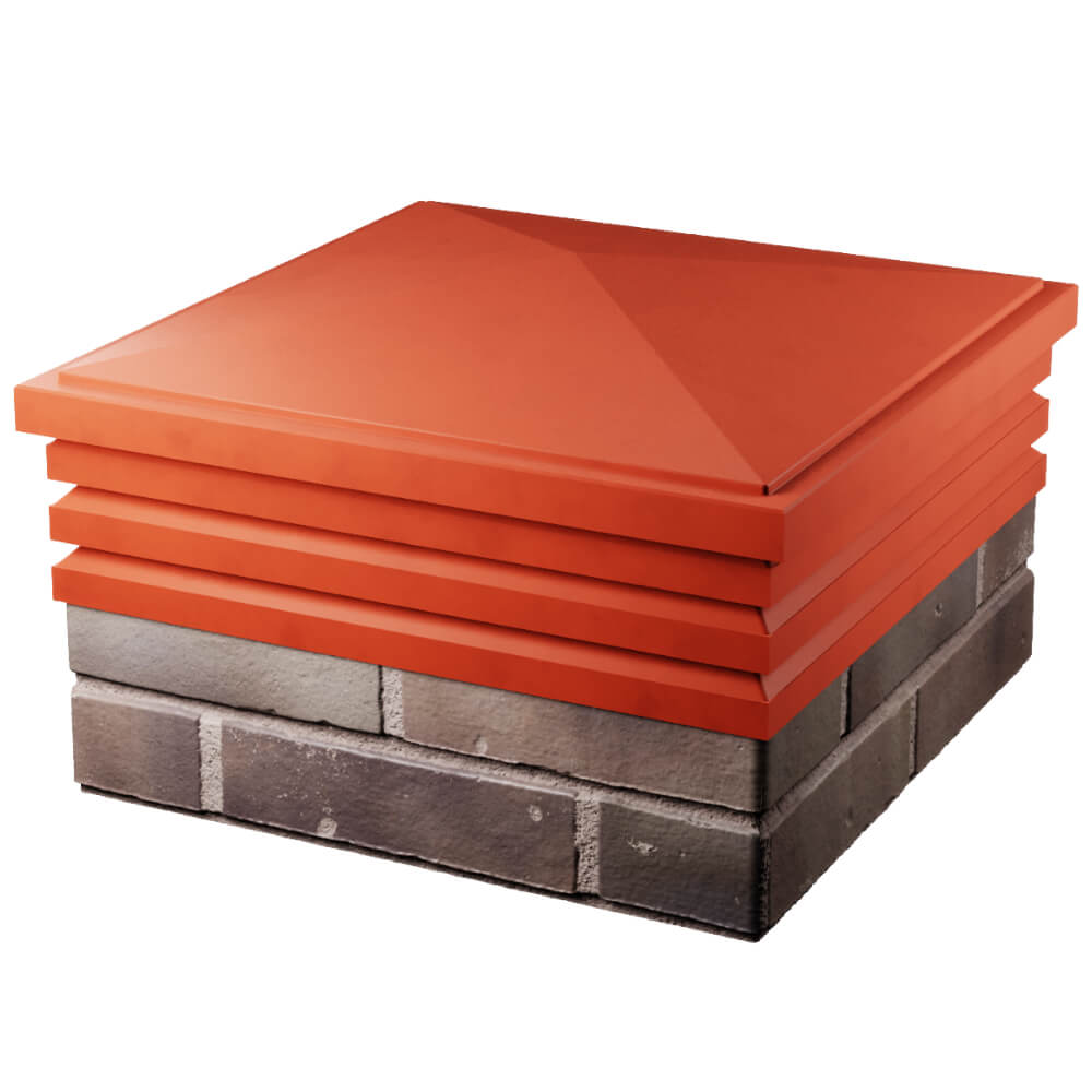 Колпак Zking Бона ХайТек Красный на столб 2х2 кирпича (513х513мм) в Барабинске фото