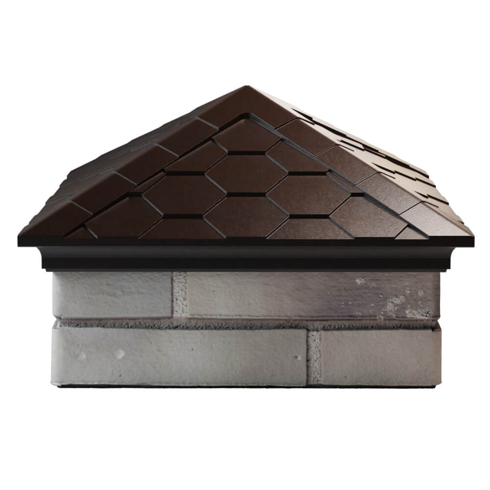 Колпак Zking Эверест Коричневый на столб 1.5х1.5 кирпича (390х390мм) Барабинск фото