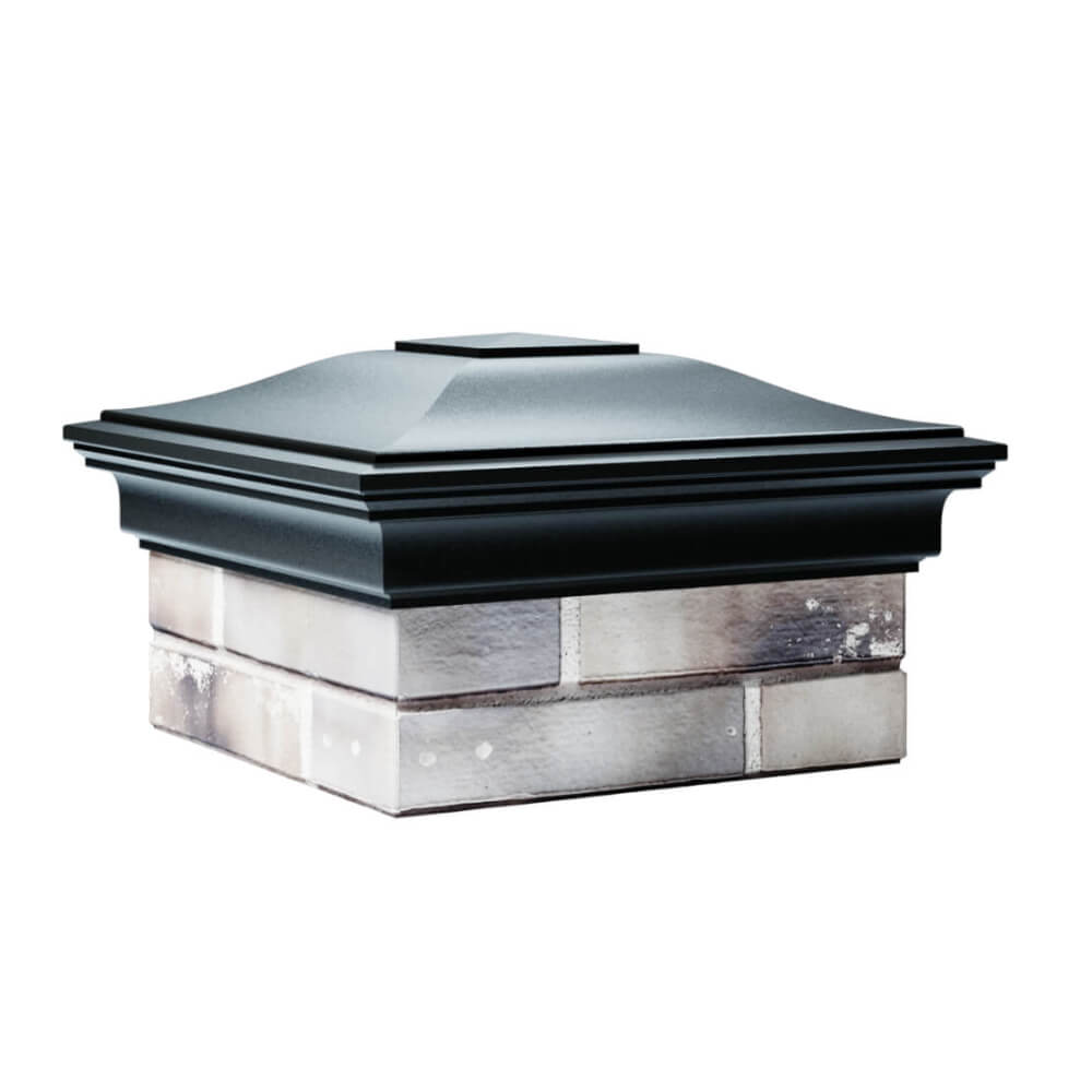 Колпак Zking Монблан Черный на столб 1.5х1.5 еврокирпича 0.7НФ (355х355мм) в Барабинске фото