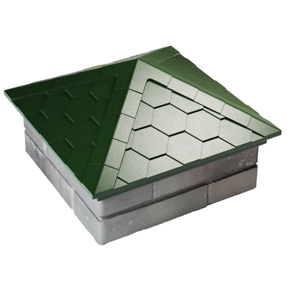 Колпак Zking Эверест Зеленый на столб 1.5х1.5 кирпича (390х390мм) в Барабинске фото