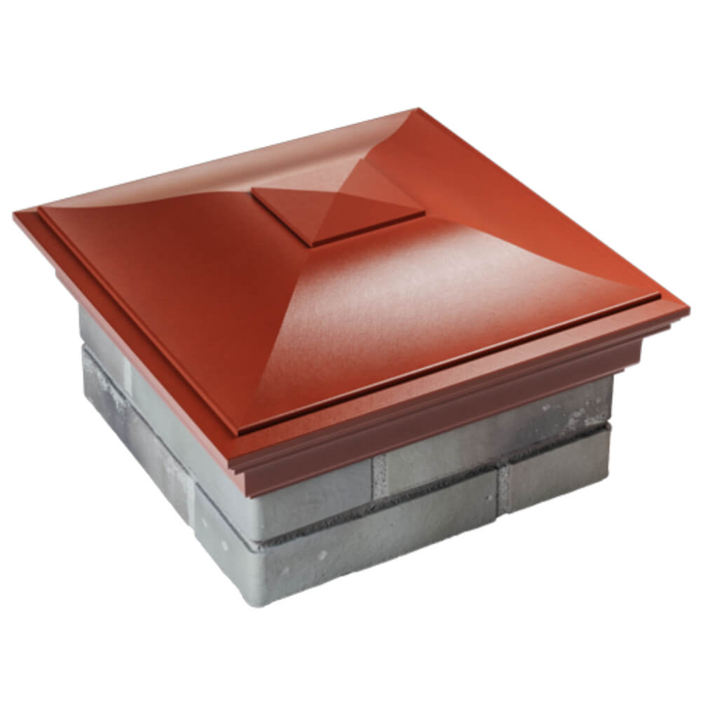 Колпак Zking Монблан Красный на столб 1.5х1.5 кирпича (385х385мм) в Барабинске фото