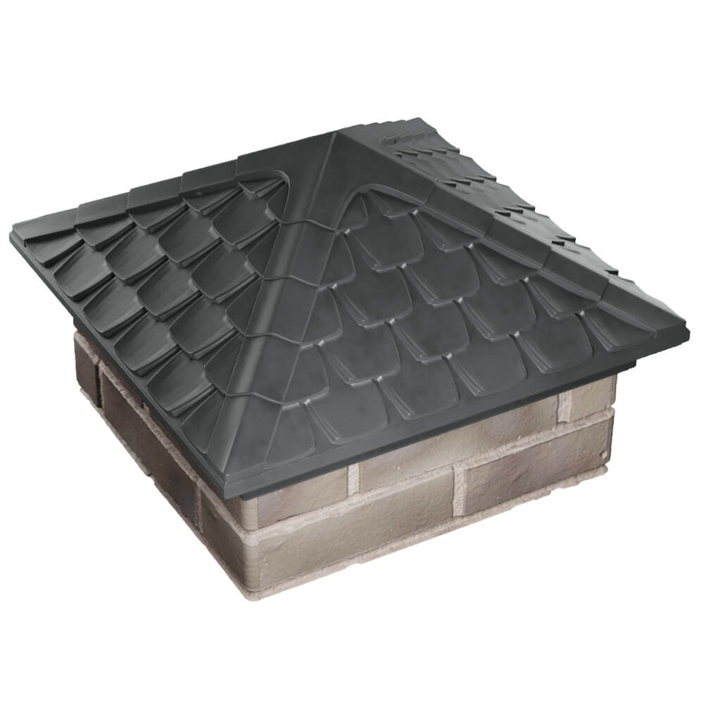 Колпак Zking Эльбрус Серый на столб 1.5х1.5 кирпича (385х385мм) в Барабинске фото