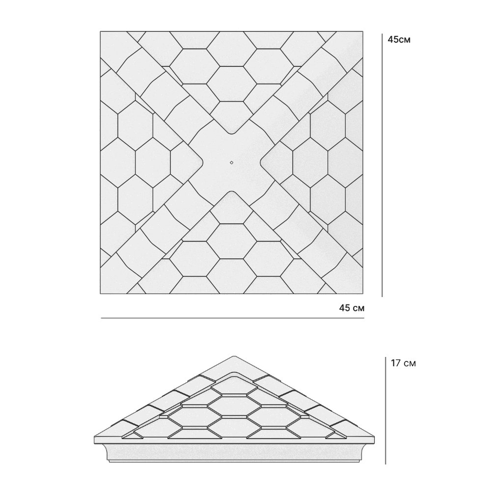 Колпак Zking Эверест Черный на столб 1.5х1.5 кирпича (390х390мм) в Барабинске фото
