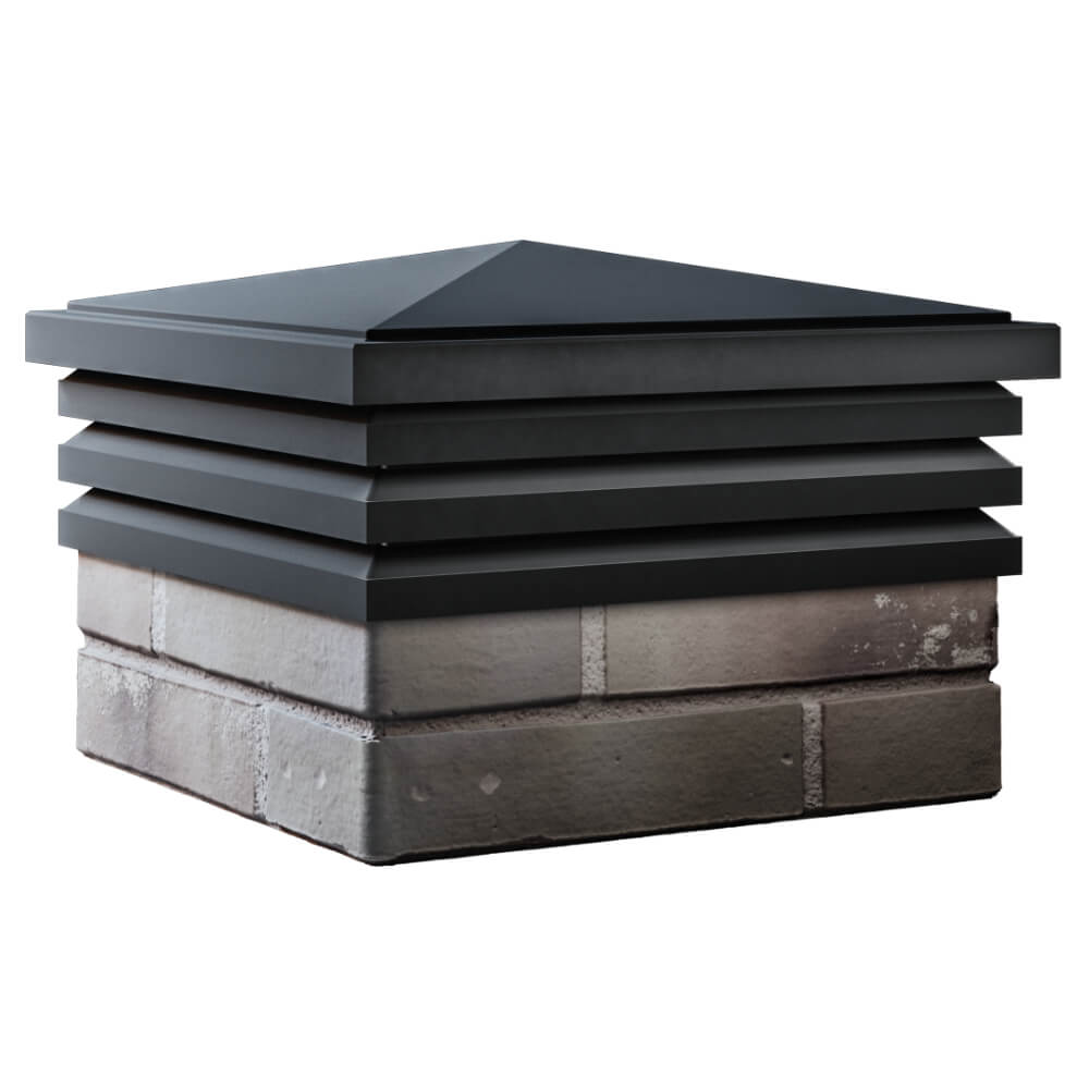 Колпак Zking Бона ХайТек Черный на столб 1.5х1.5 кирпича (385х385мм) в Барабинске фото