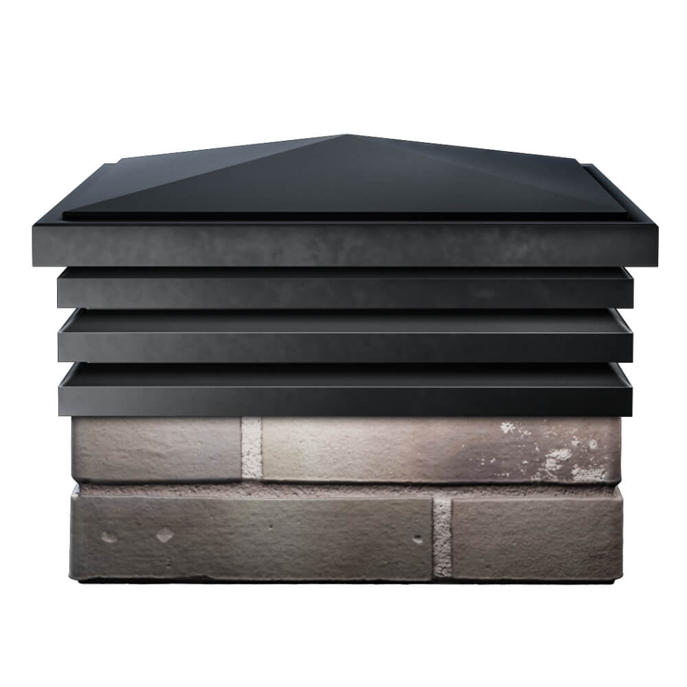 Колпак Zking Бона ХайТек Черный на столб 1.5х1.5 кирпича (385х385мм) Барабинск фото