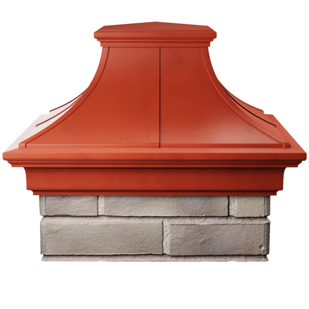 Колпак Zking Монблан Премиум Красный на столб 1.5х1.5 кирпича (385х385мм) Барабинск фото