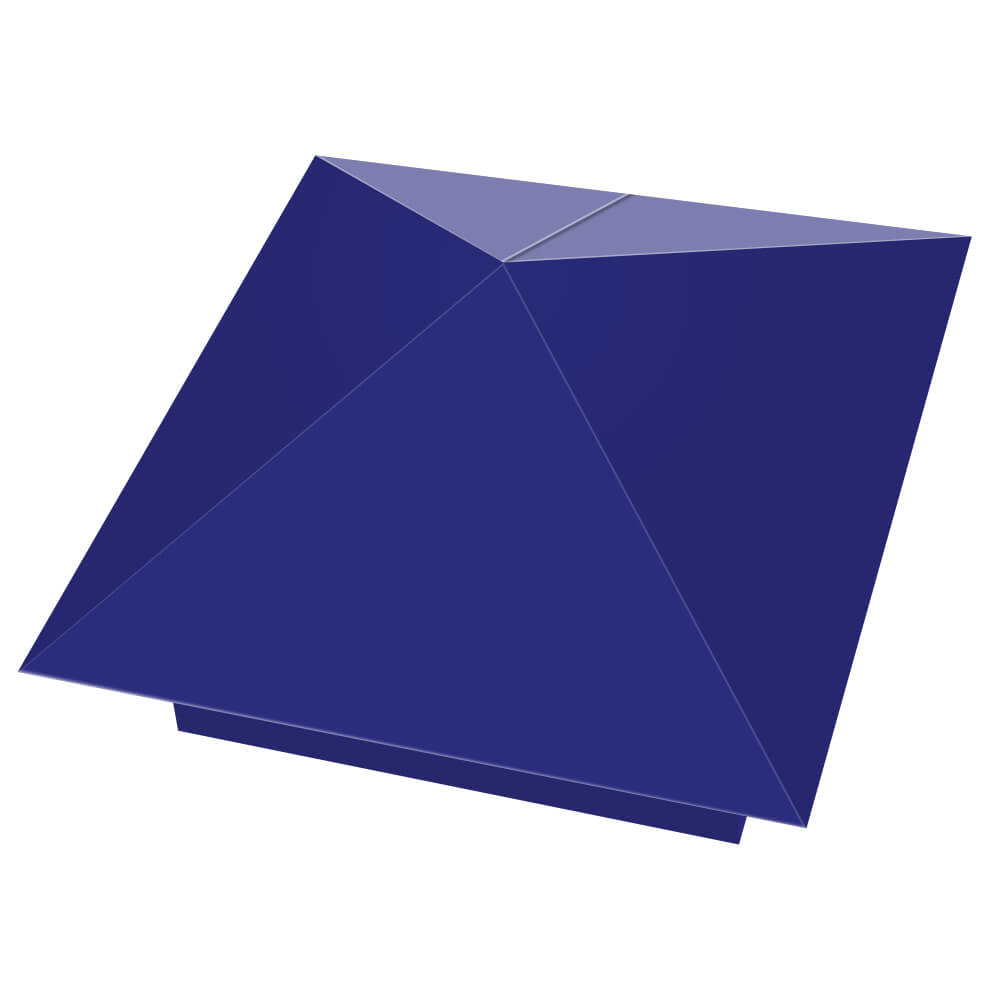 Колпак металлический 400х400мм RAL5002 Синий Ультрамарин заборный Барабинск фото