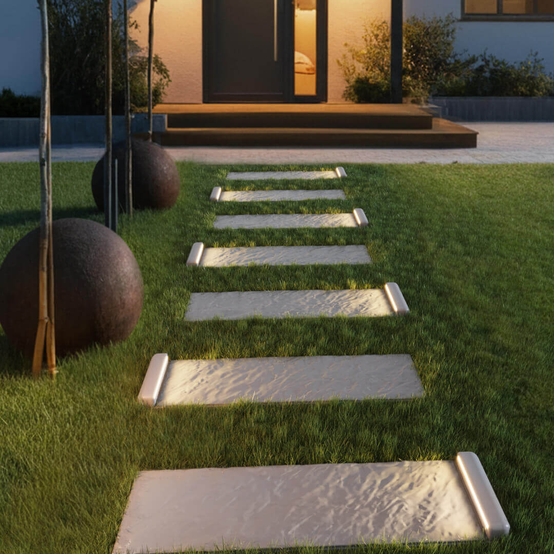 LED Светильник для шаговой плиты STONE Светлая Галька 330х75х98мм в Барабинске фото