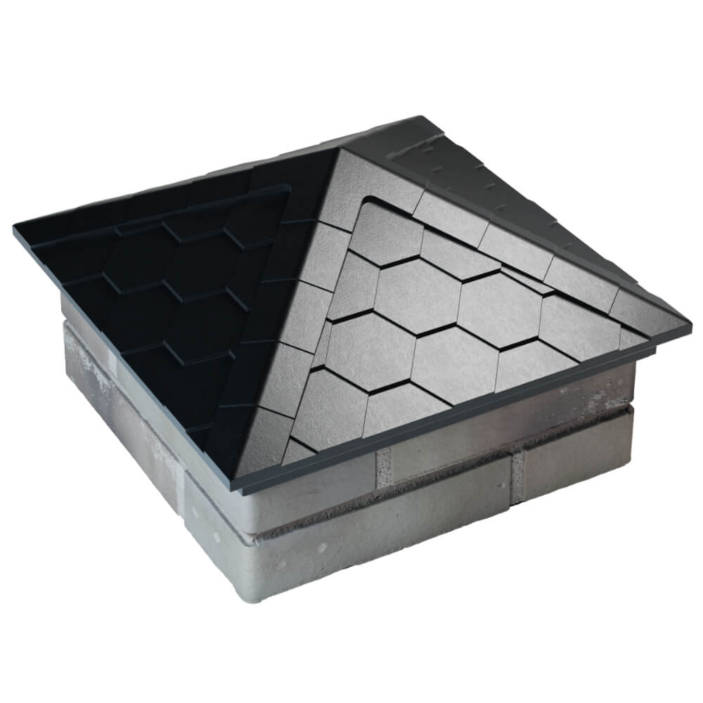 Колпак Zking Эверест Черный на столб 1.5х1.5 кирпича (390х390мм) в Барабинске фото