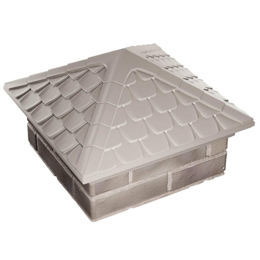 Колпак Zking Эльбрус Бежевый на столб 1.5х1.5 кирпича (385х385мм) в Барабинске фото