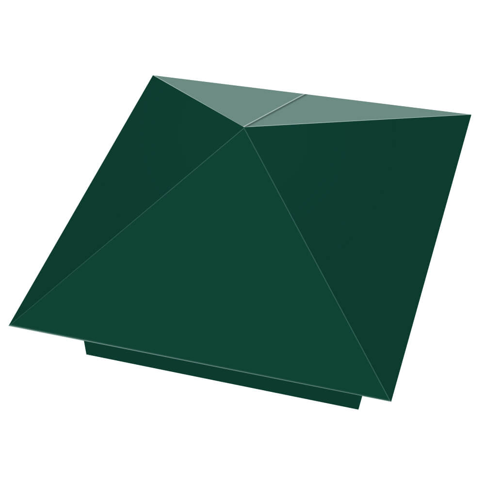 Колпак металлический 390х390мм RAL6005 Зеленый Мох заборный Барабинск фото