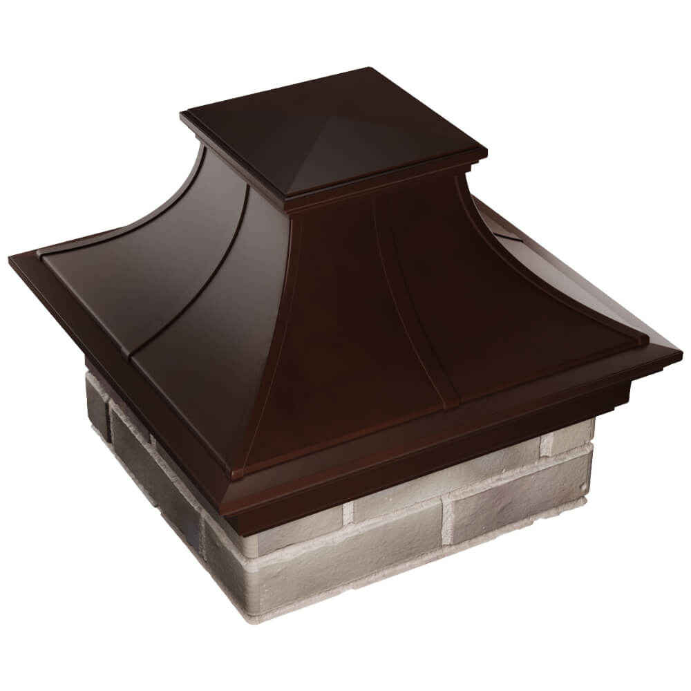 Колпак Zking Монблан Премиум Коричневый на столб 1.5х1.5 кирпича (385х385мм) в Барабинске фото