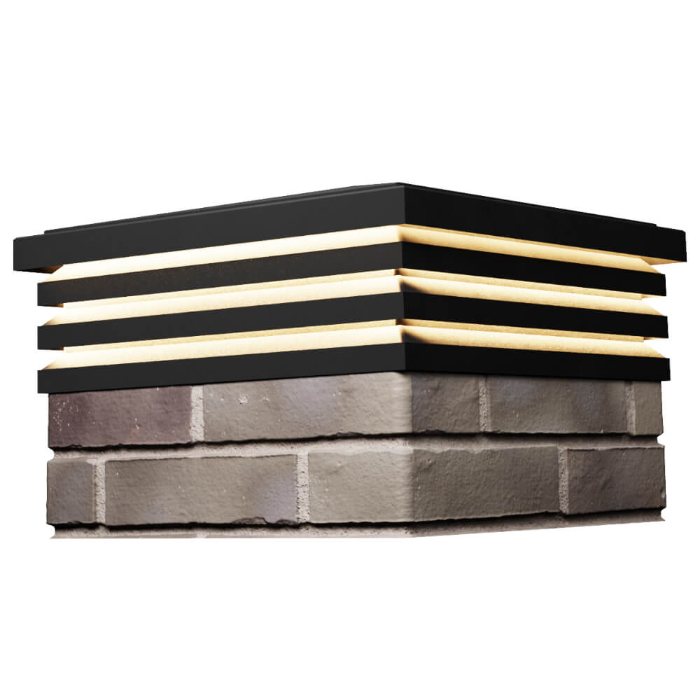 Колпак Zking Бона ХайТек Черный на столб 1.5х1.5 кирпича (385х385мм) с подсветкой в Барабинске фото