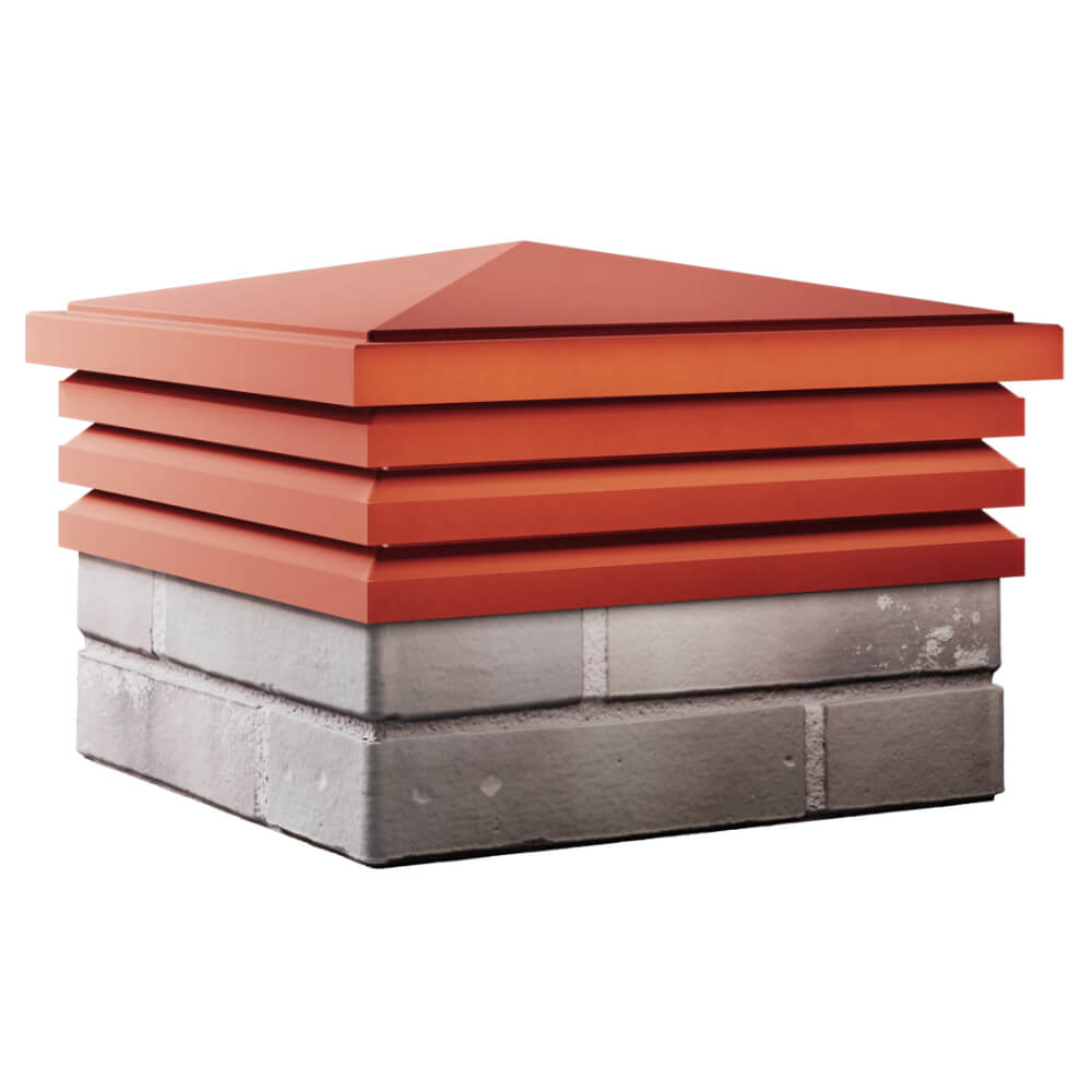 Колпак Zking Бона ХайТек Красный на столб 1.5х1.5 кирпича (385х385мм) в Барабинске фото