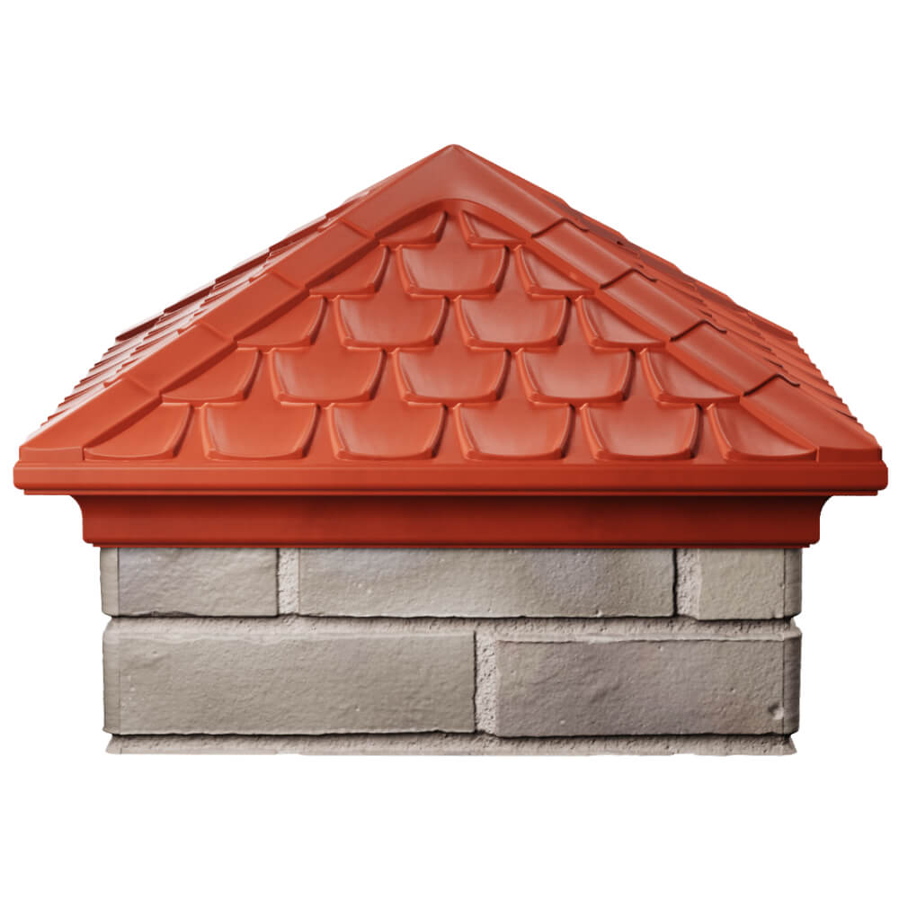 Колпак Zking Эльбрус Красный на столб 1.5х1.5 кирпича (385х385мм) Барабинск фото