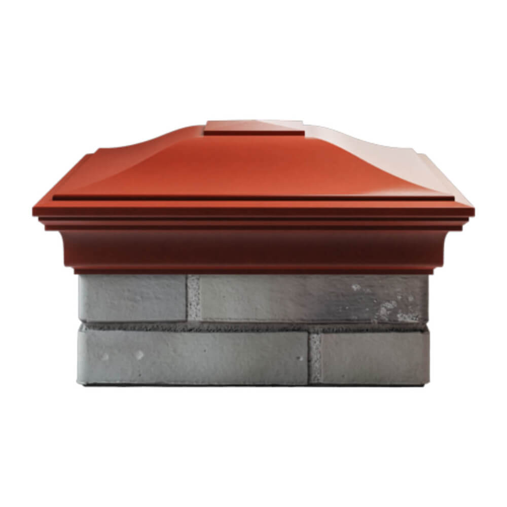 Колпак Zking Монблан Красный на столб 1.5х1.5 еврокирпича 0.7НФ (355х355мм) Барабинск фото