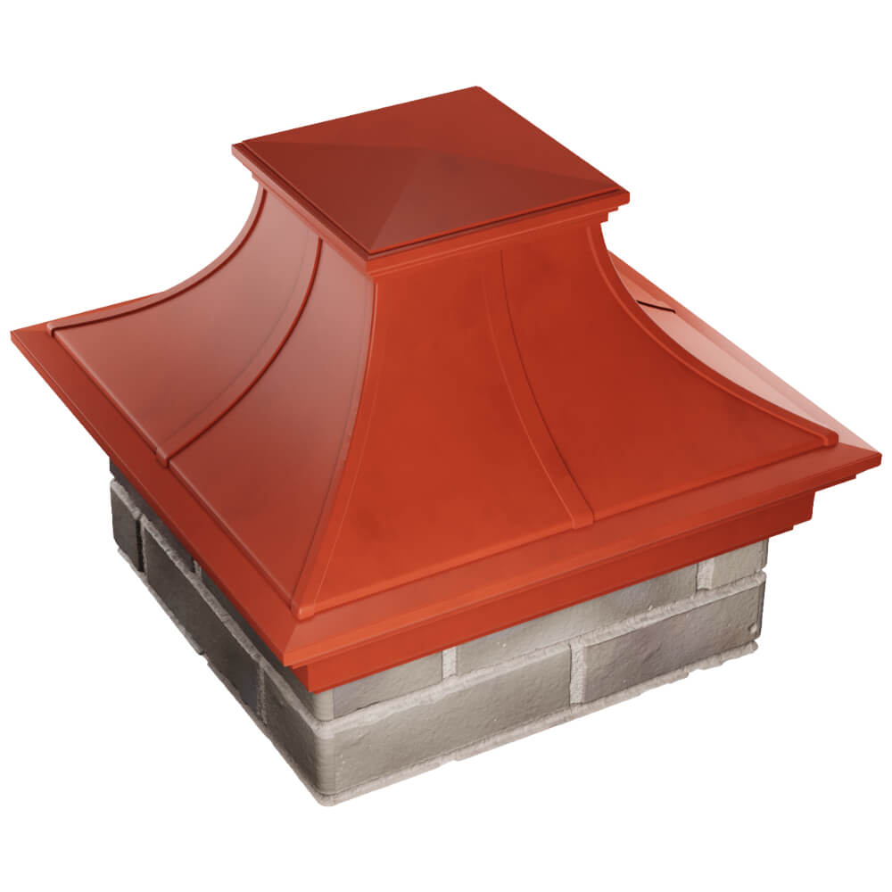 Колпак Zking Монблан Премиум Красный на столб 1.5х1.5 кирпича (385х385мм) в Барабинске фото