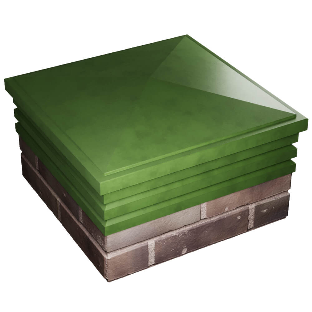 Колпак Zking Бона ХайТек Зеленый на столб 2х2 кирпича (513х513мм) в Барабинске фото