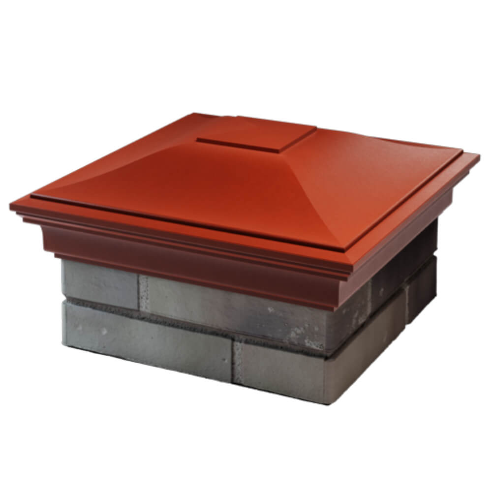 Колпак Zking Монблан Красный на столб 1.5х1.5 кирпича (385х385мм) в Барабинске фото