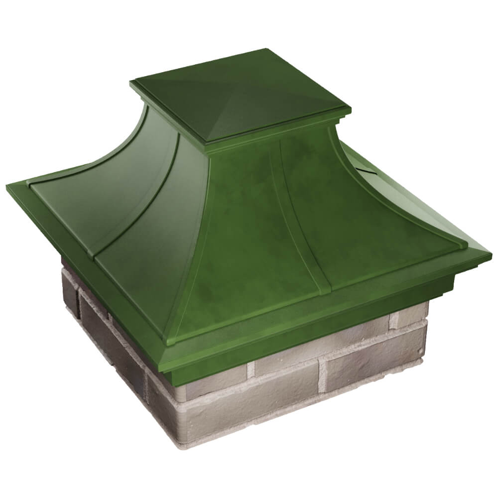 Колпак Zking Монблан Премиум Зеленый на столб 1.5х1.5 кирпича (385х385мм) в Барабинске фото