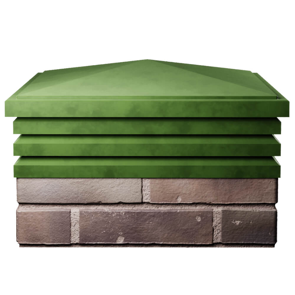 Колпак Zking Бона ХайТек Зеленый на столб 2х2 кирпича (513х513мм) Барабинск фото