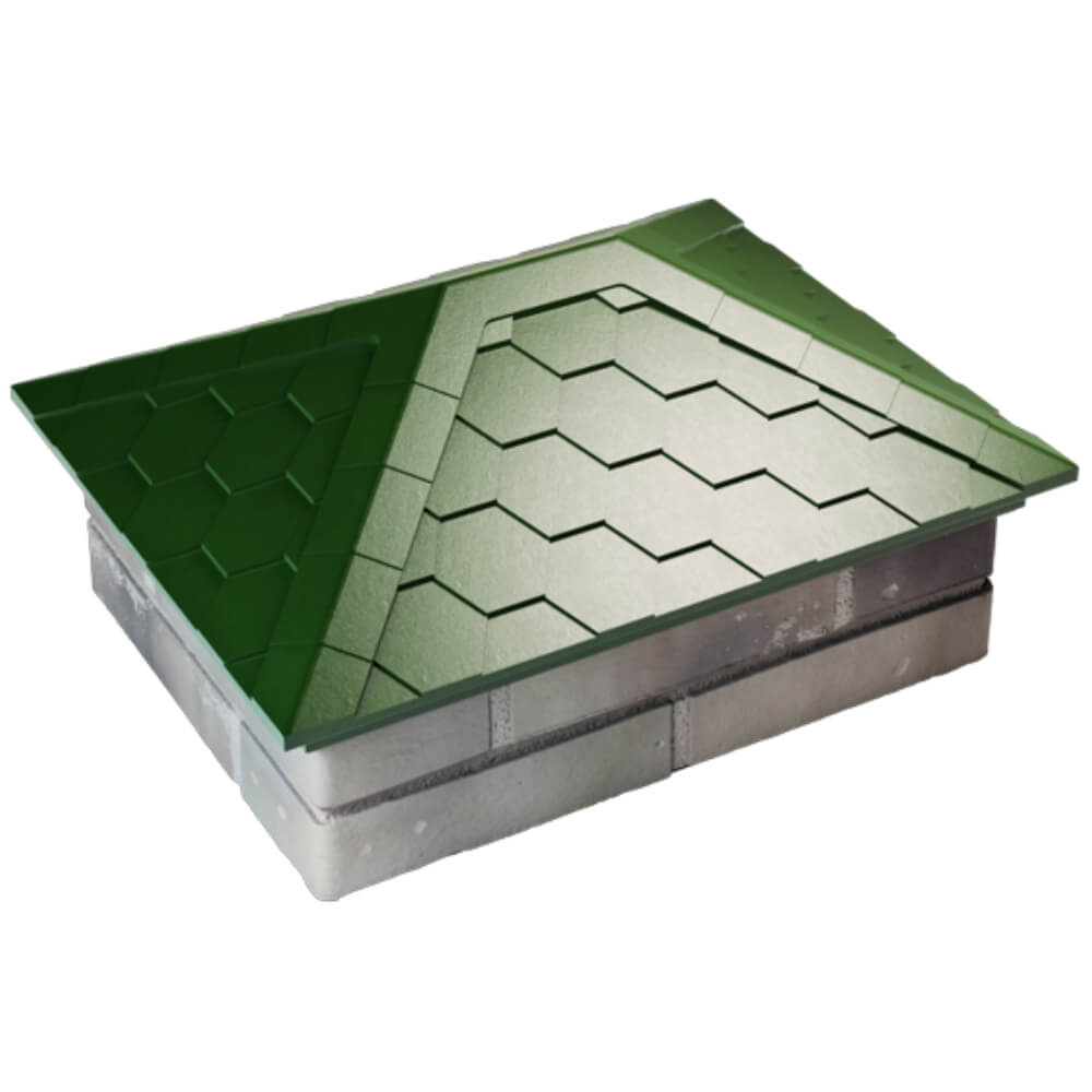 Колпак Zking Эверест Зеленый на столб 2х1.5 кирпича (520х390мм) Барабинск фото