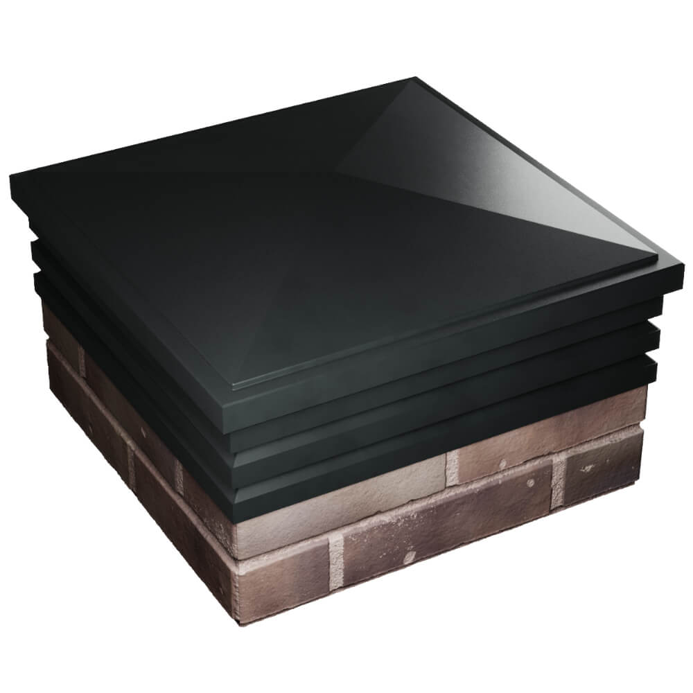 Колпак Zking Бона ХайТек Черный на столб 2х2 кирпича (513х513мм) в Барабинске фото