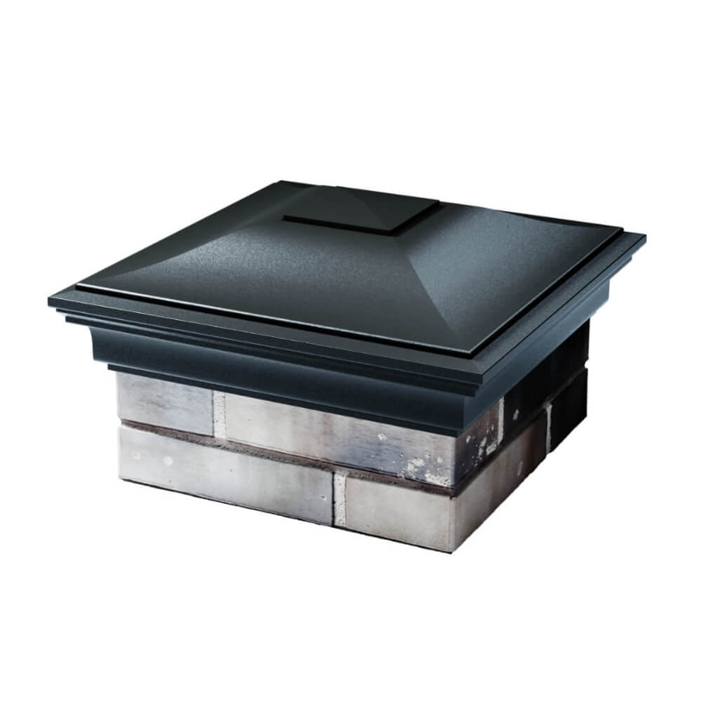 Колпак Zking Монблан Черный на столб 1.5х1.5 еврокирпича 0.7НФ (355х355мм) в Барабинске фото