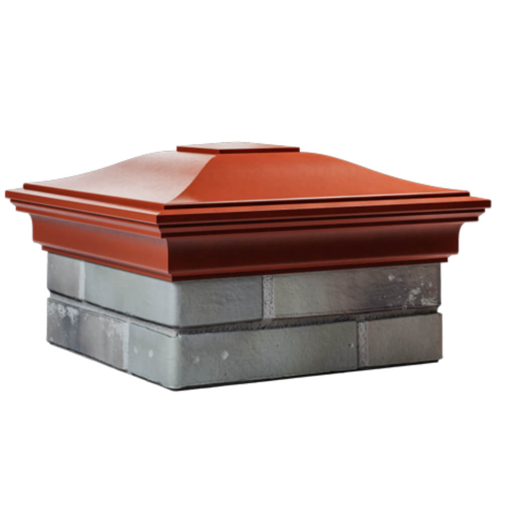 Колпак Zking Монблан Красный на столб 1.5х1.5 кирпича (385х385мм) в Барабинске фото