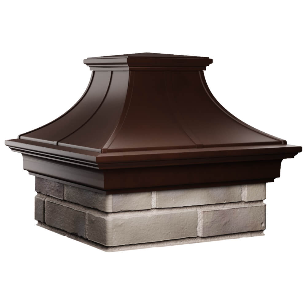 Колпак Zking Монблан Премиум Коричневый на столб 1.5х1.5 кирпича (385х385мм) в Барабинске фото