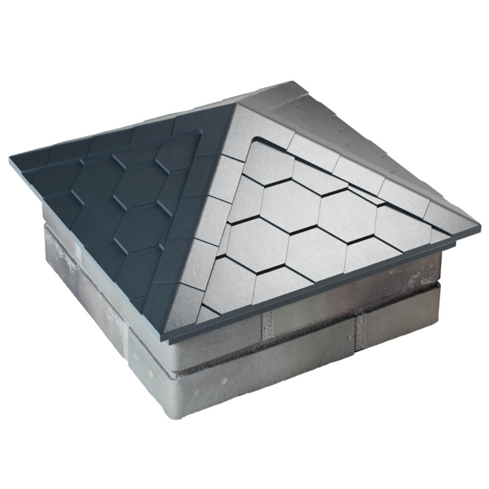 Колпак Zking Эверест Серый на столб 1.5х1.5 кирпича (390х390мм) в Барабинске фото