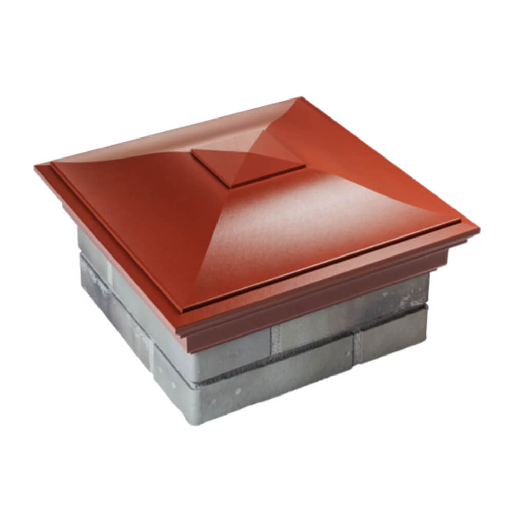 Колпак Zking Монблан Красный на столб 1.5х1.5 еврокирпича 0.7НФ (355х355мм) в Барабинске фото