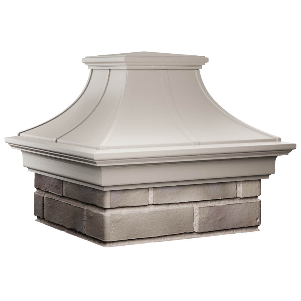 Колпак Zking Монблан Премиум Бежевый на столб 1.5х1.5 кирпича (385х385мм) в Барабинске фото