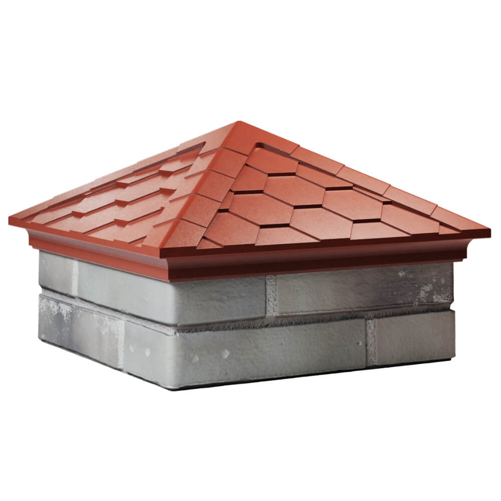 Колпак Zking Эверест Красный на столб 1.5х1.5 кирпича (390х390мм) в Барабинске фото