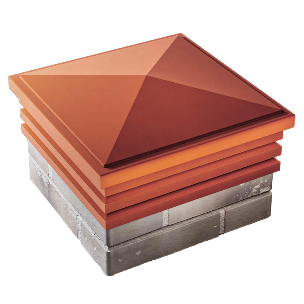 Колпак Zking Бона ХайТек Красный на столб 1.5х1.5 кирпича (385х385мм) в Барабинске фото