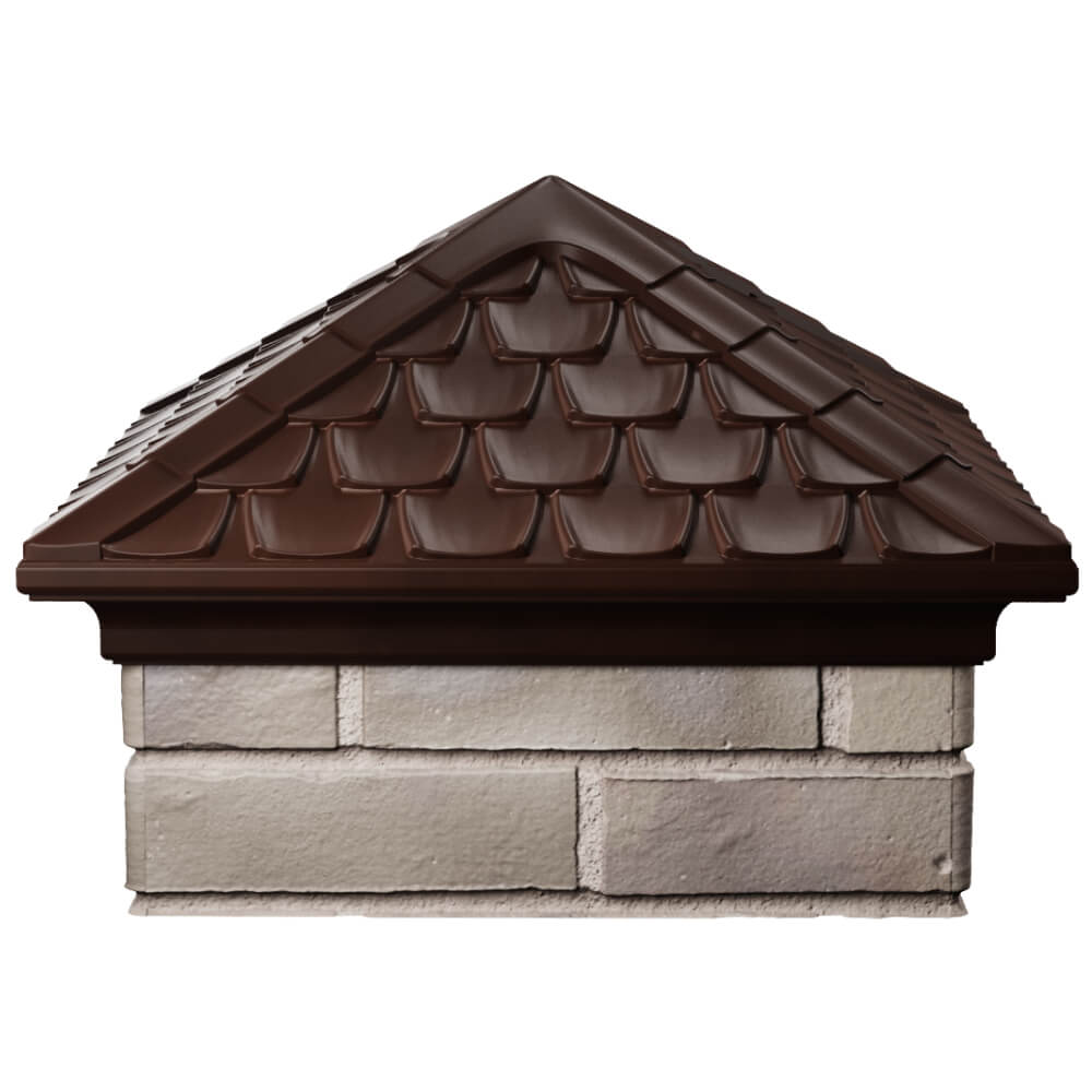 Колпак Zking Эльбрус Коричневый на столб 1.5х1.5 кирпича (385х385мм) Барабинск фото