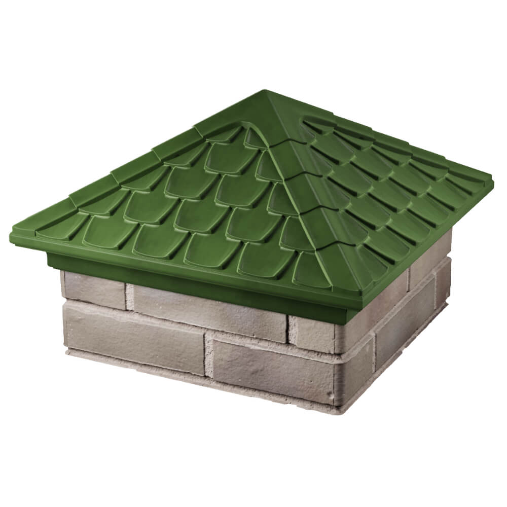 Колпак Zking Эльбрус Зеленый на столб 1.5х1.5 кирпича (385х385мм) в Барабинске фото