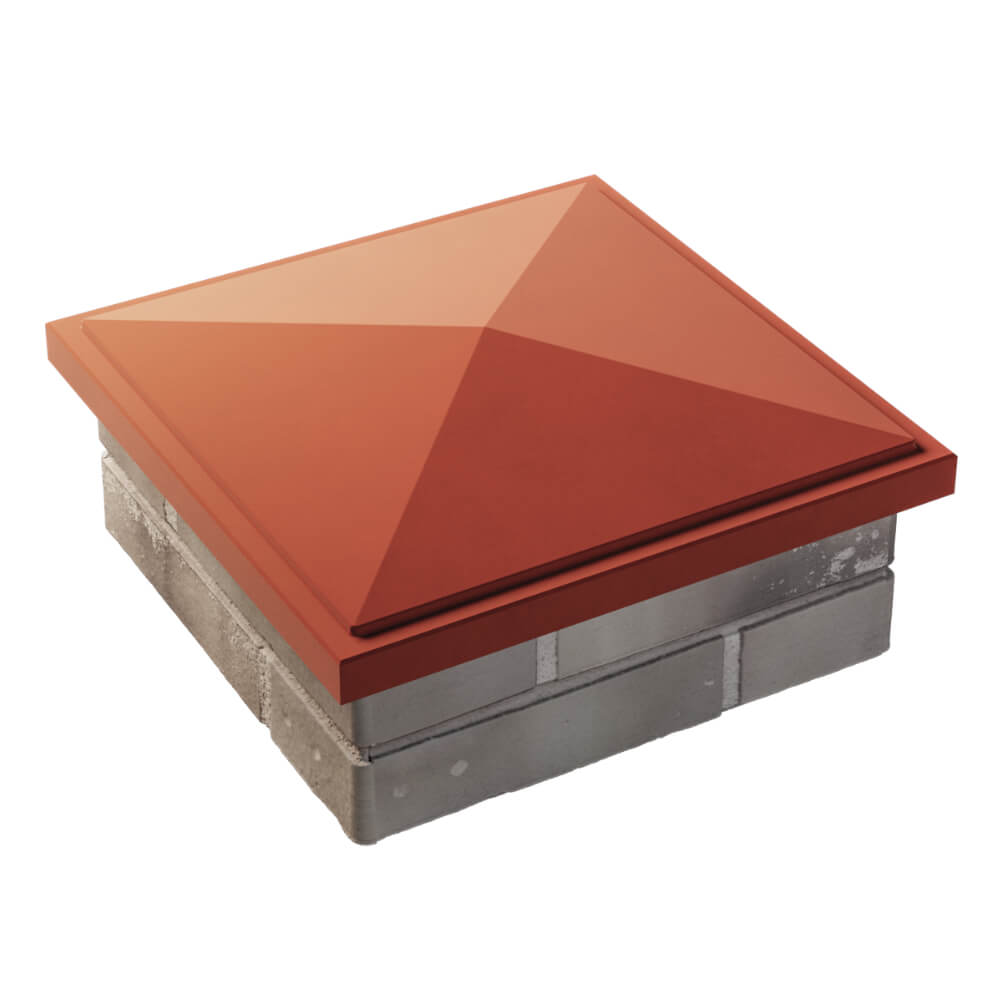 Колпак Zking БонаМоно Красный на столб 1.5х1.5 кирпича (385х385, 400х400мм) в Барабинске фото