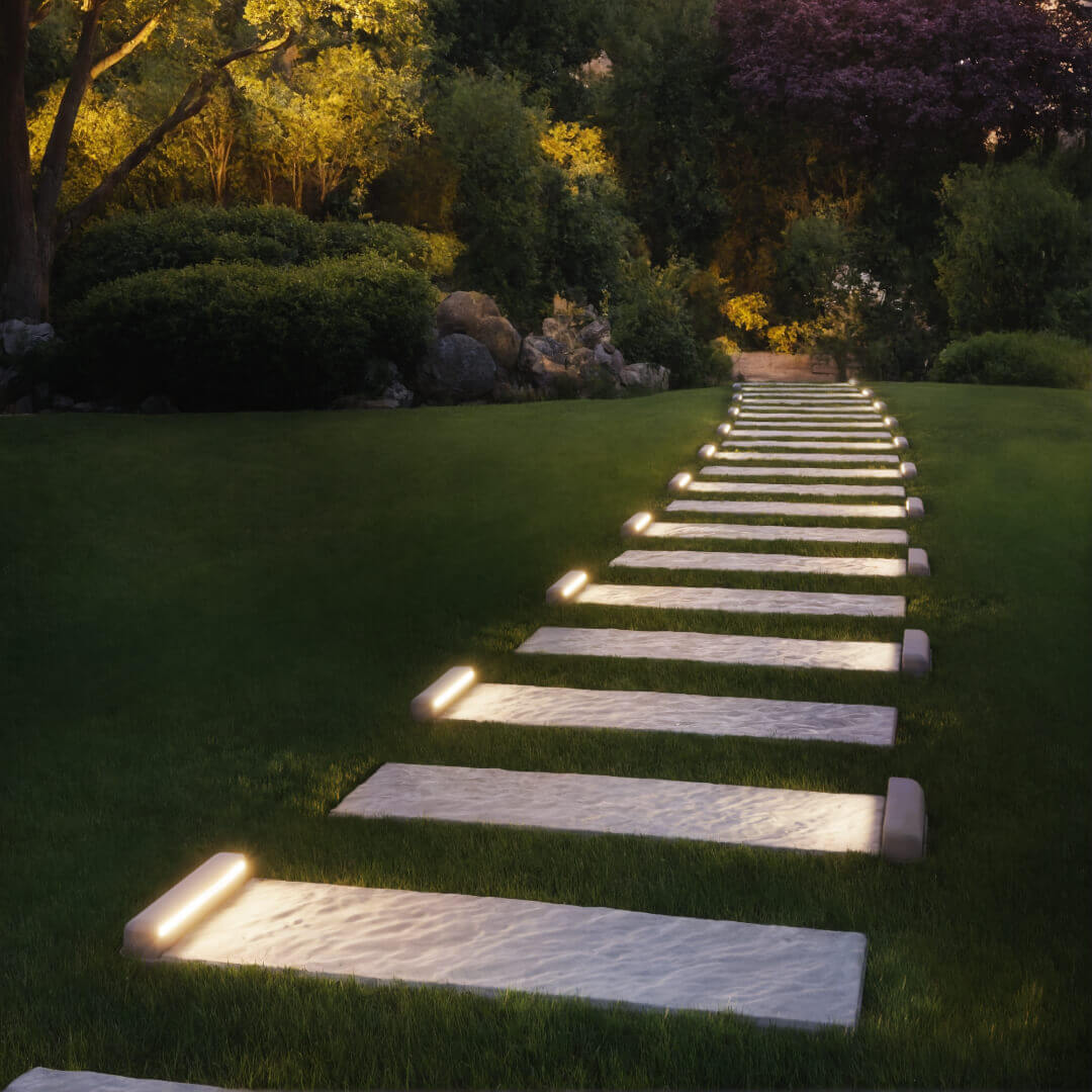 LED Светильник для шаговой плиты STONE Светлая Галька 330х75х98мм в Барабинске фото